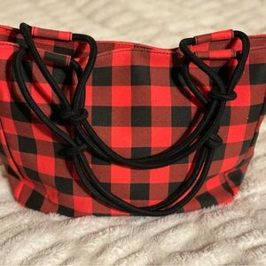 Chic Red and Black Buffalo Plaid Tote Bag